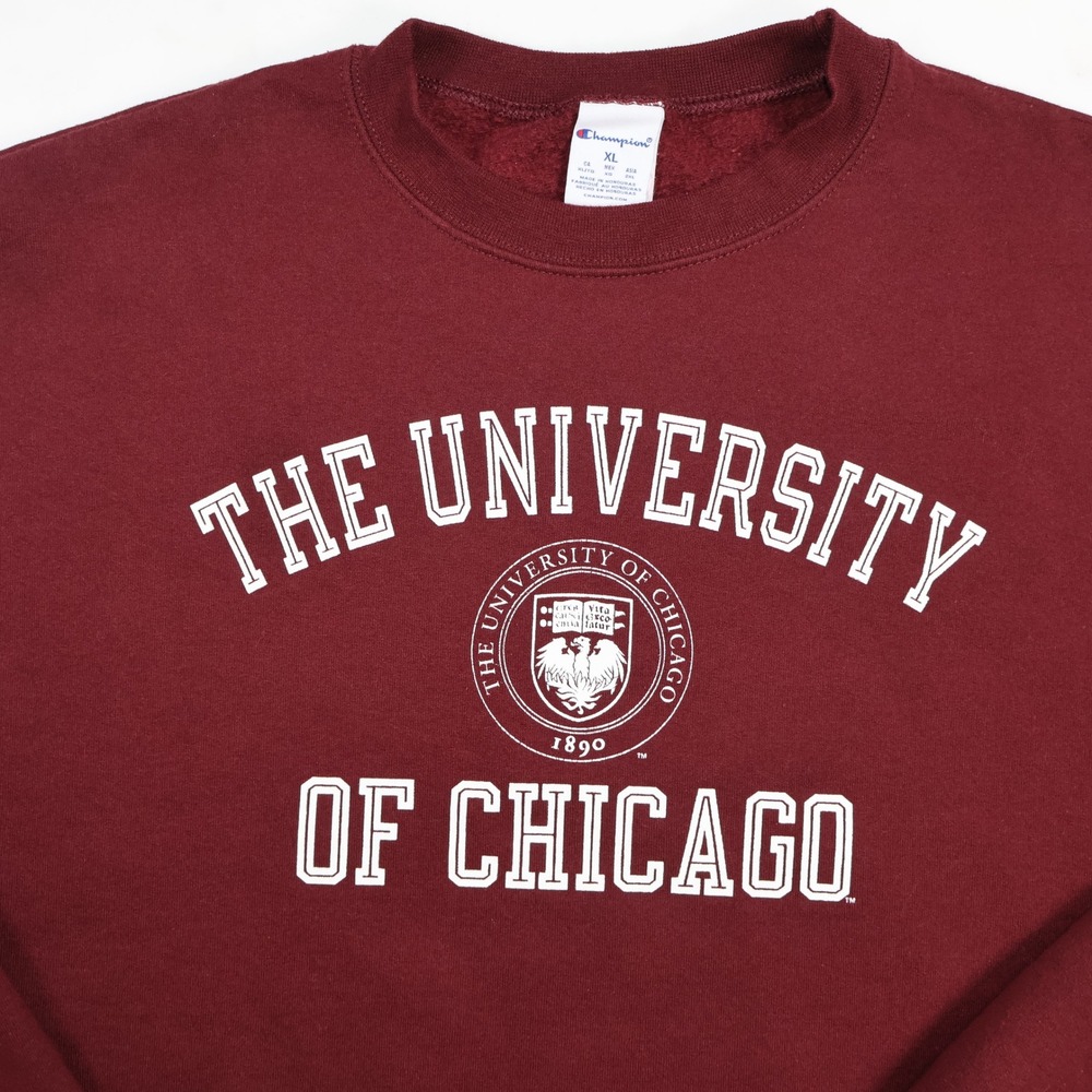 Champion University of Chicago Sweatshirt XL Maroon Crewneck Pullover XL Mens